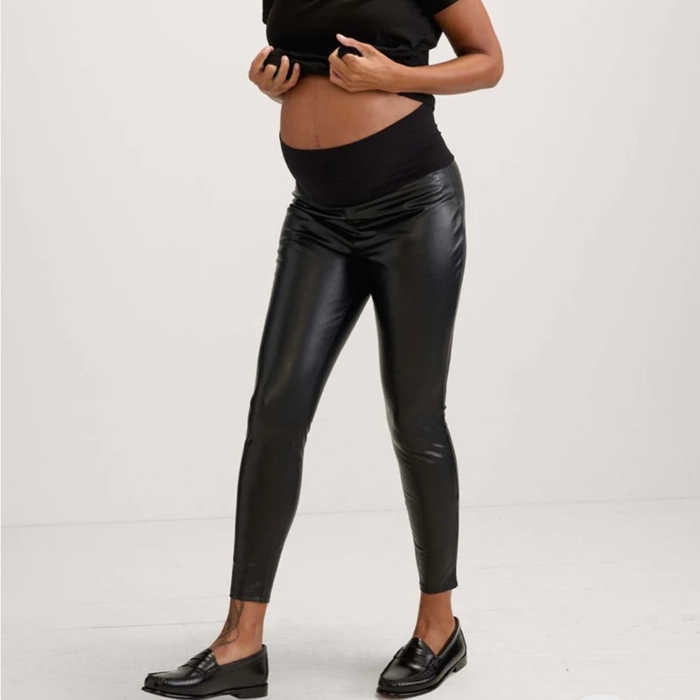 Hatch collection maternity vegan stretch leather legging